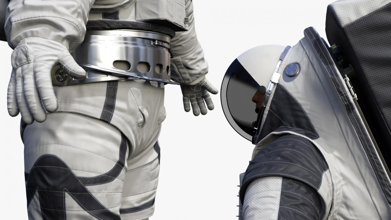 Astronaut Wearing xEMU Spacesuit Rigged 3D model