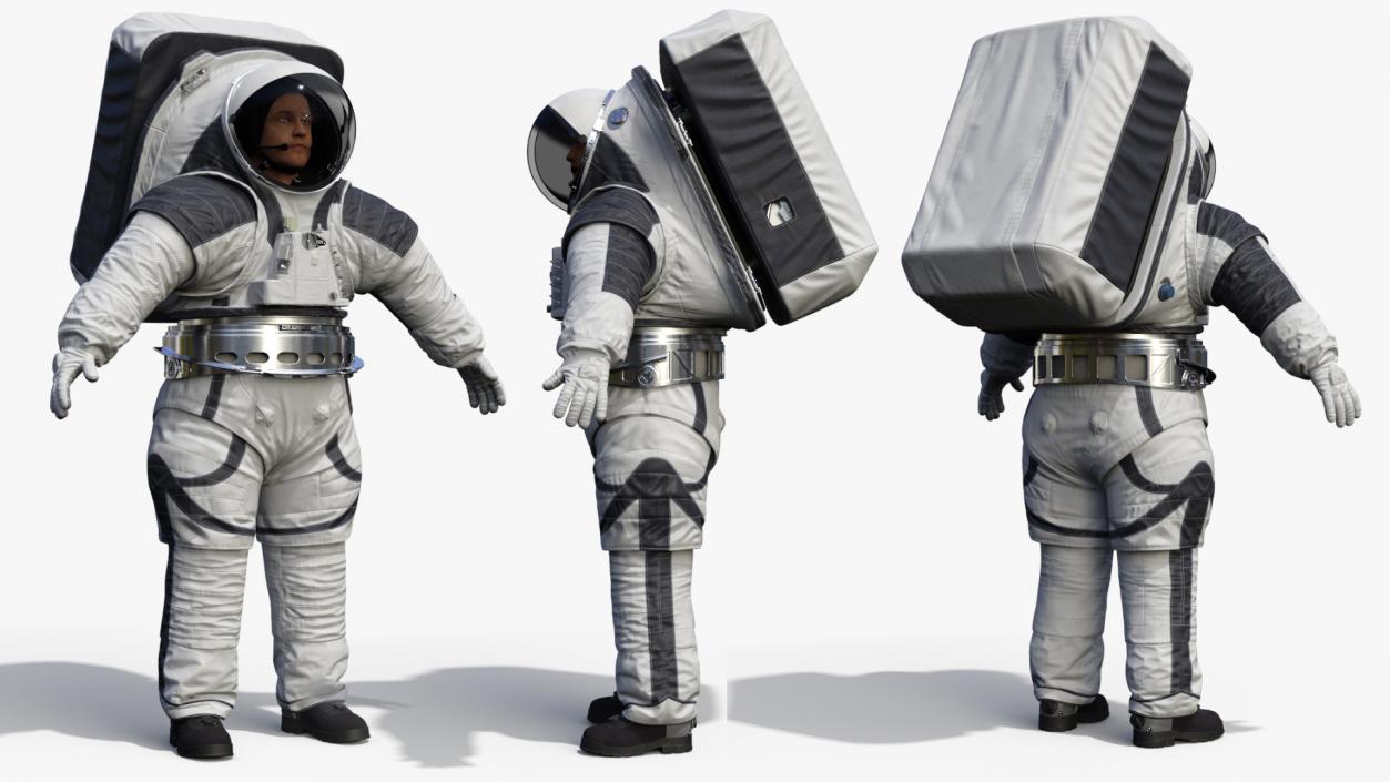 Astronaut Wearing xEMU Spacesuit Rigged 3D model