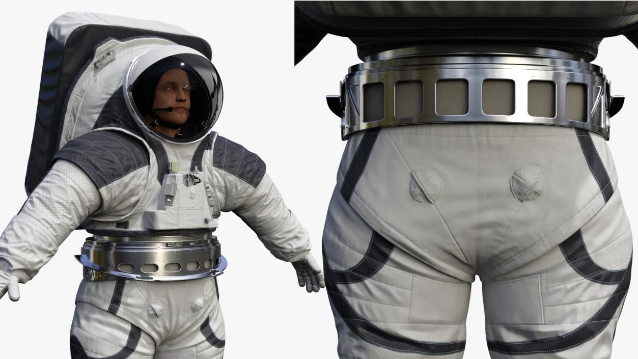 Astronaut Wearing xEMU Spacesuit Rigged 3D model