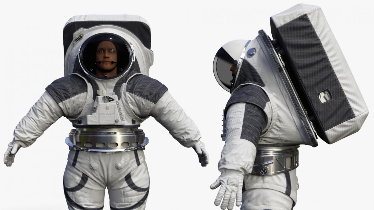 Astronaut Wearing xEMU Spacesuit Rigged 3D model