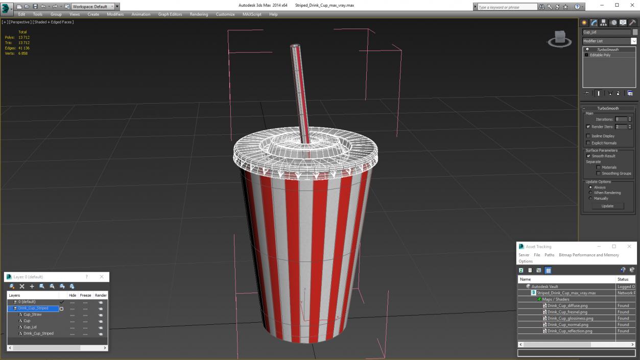 Striped Drink Cup 3D