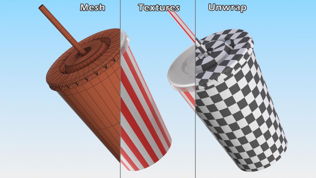 Striped Drink Cup 3D