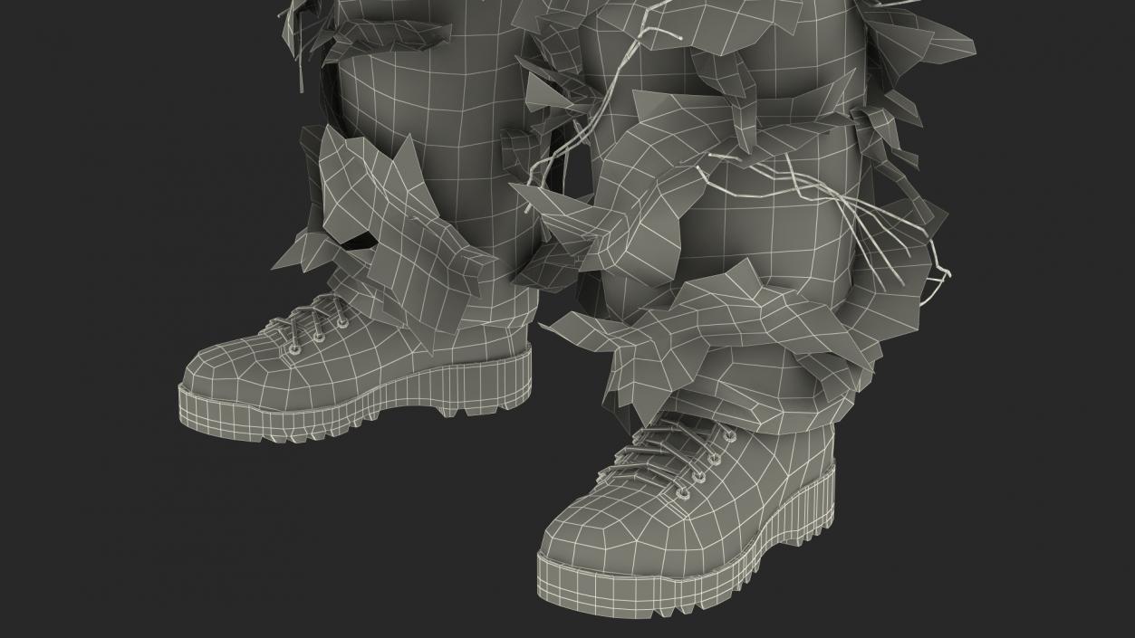 3D Sniper in Leaf Ghillie Suit Rigged for Cinema 4D model