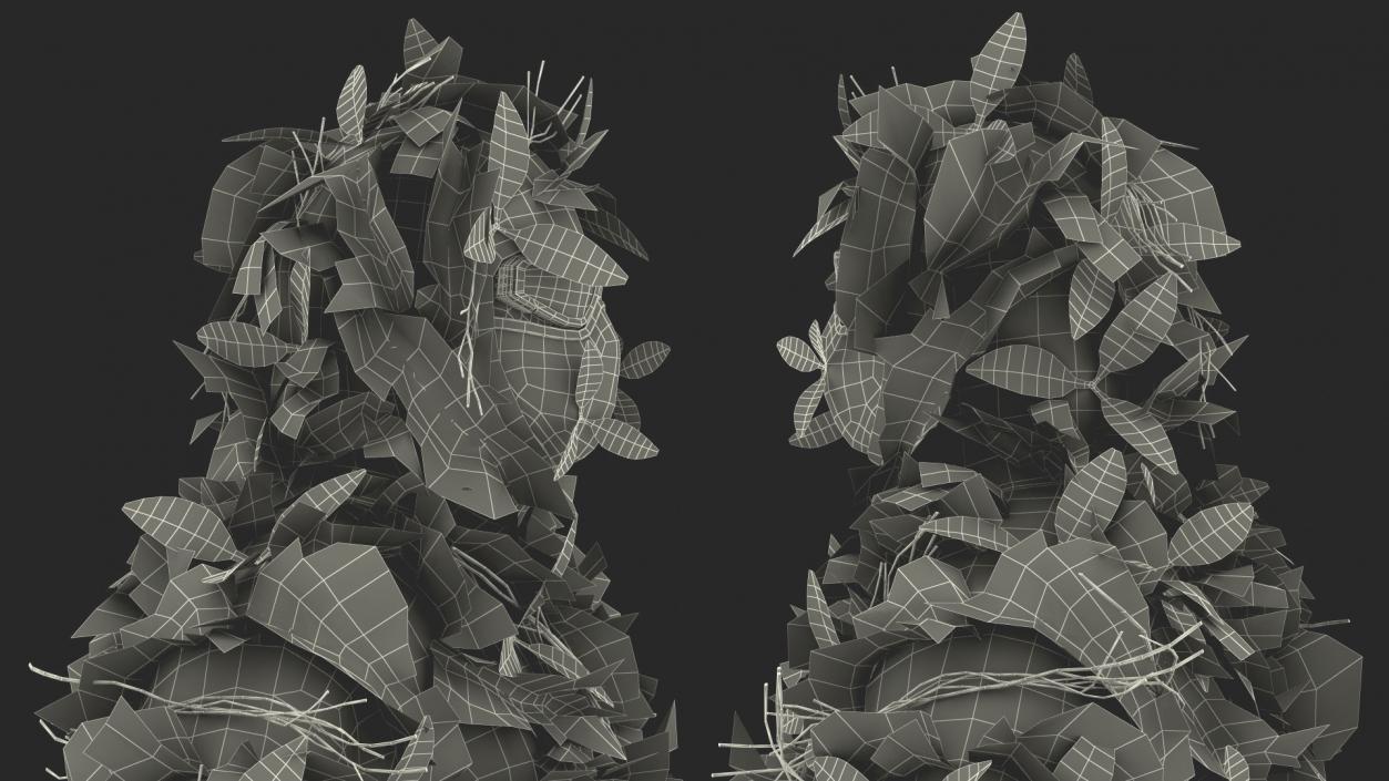 3D Sniper in Leaf Ghillie Suit Rigged for Modo model