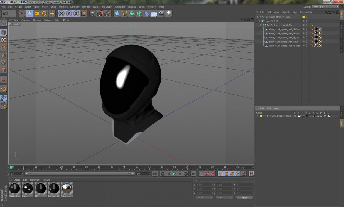 3D model Sci-Fi Space Helmet Black