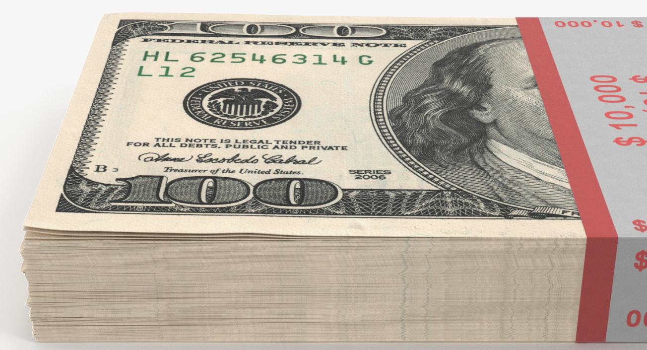 3D 100 Dollar Bills Pack