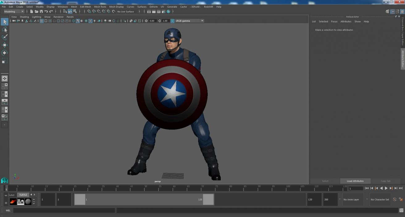 Character Captain America Defend Pose 3D