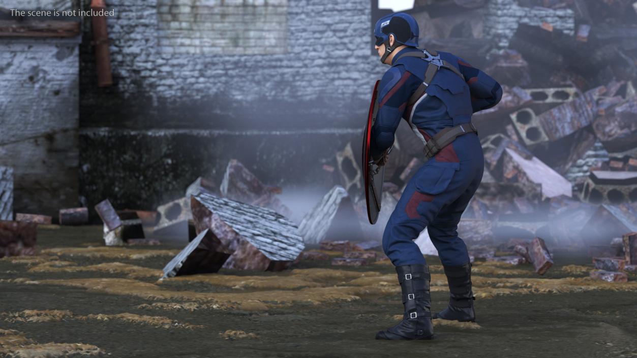 Character Captain America Defend Pose 3D