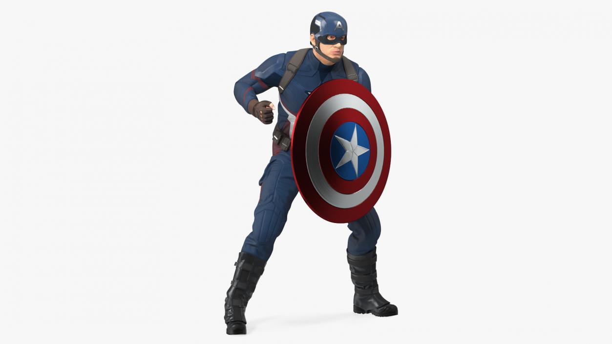 Character Captain America Defend Pose 3D