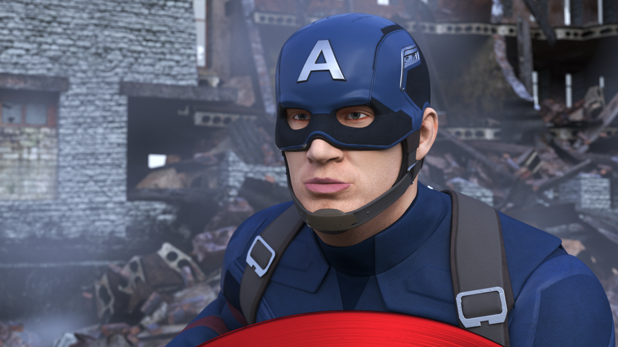 Character Captain America Defend Pose 3D