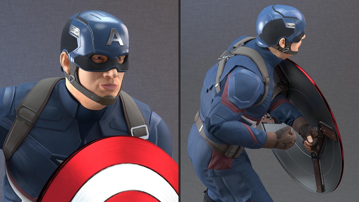 Character Captain America Defend Pose 3D