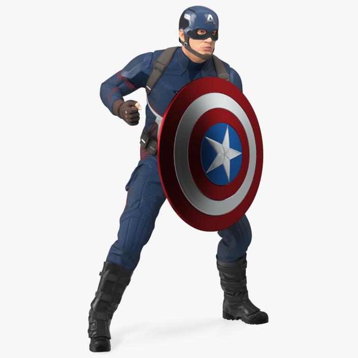 Character Captain America Defend Pose 3D