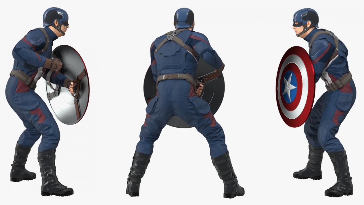 Character Captain America Defend Pose 3D