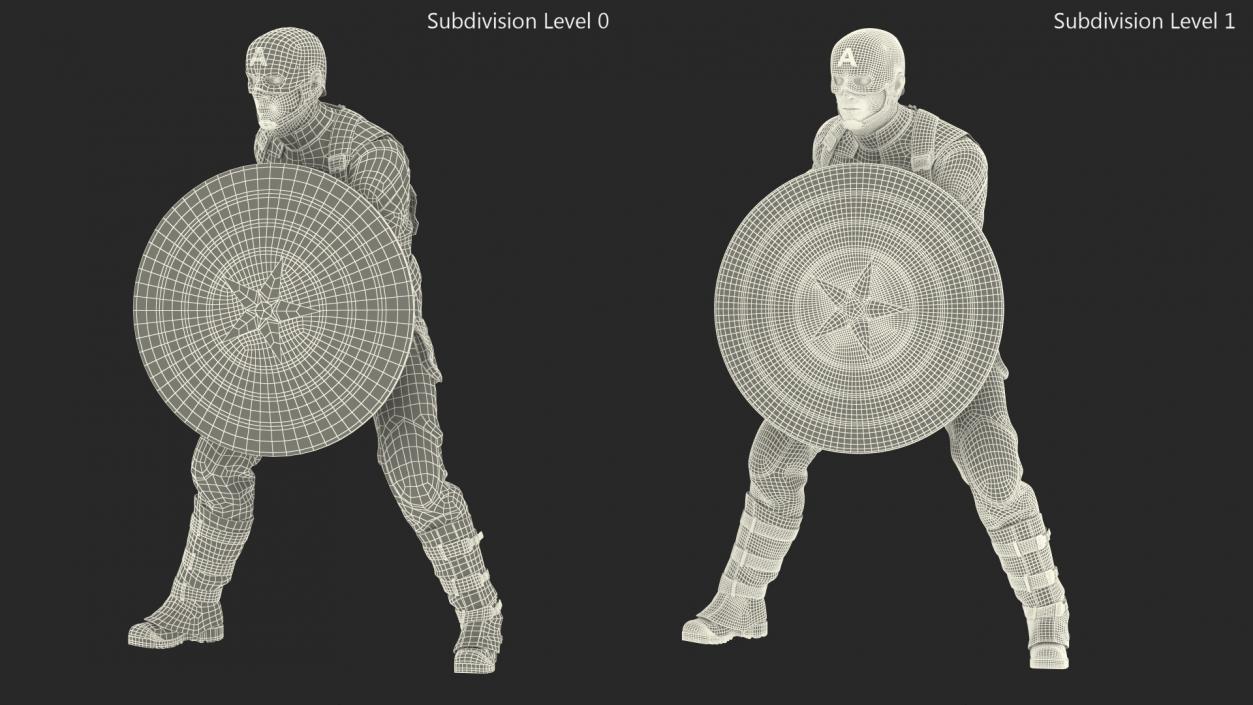 Character Captain America Defend Pose 3D