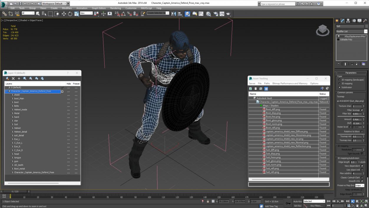 Character Captain America Defend Pose 3D