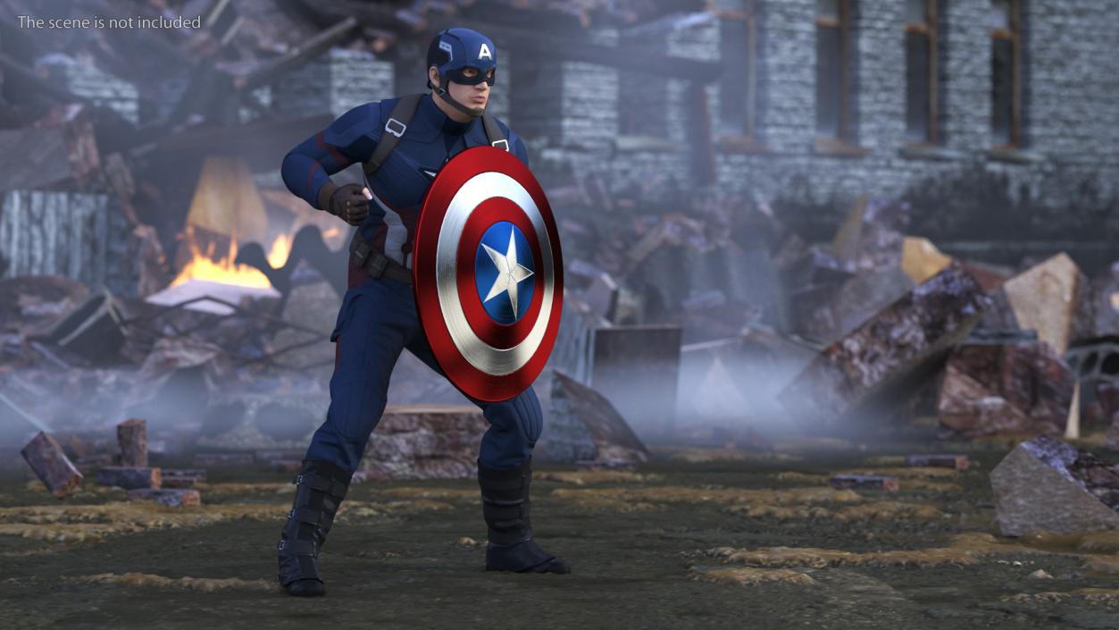 Character Captain America Defend Pose 3D