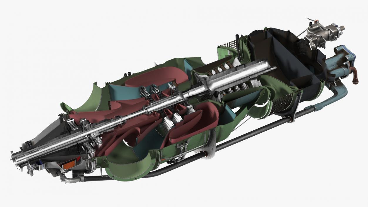 Aircraft Engine Pratt and Whitney Canada PT6 3D model