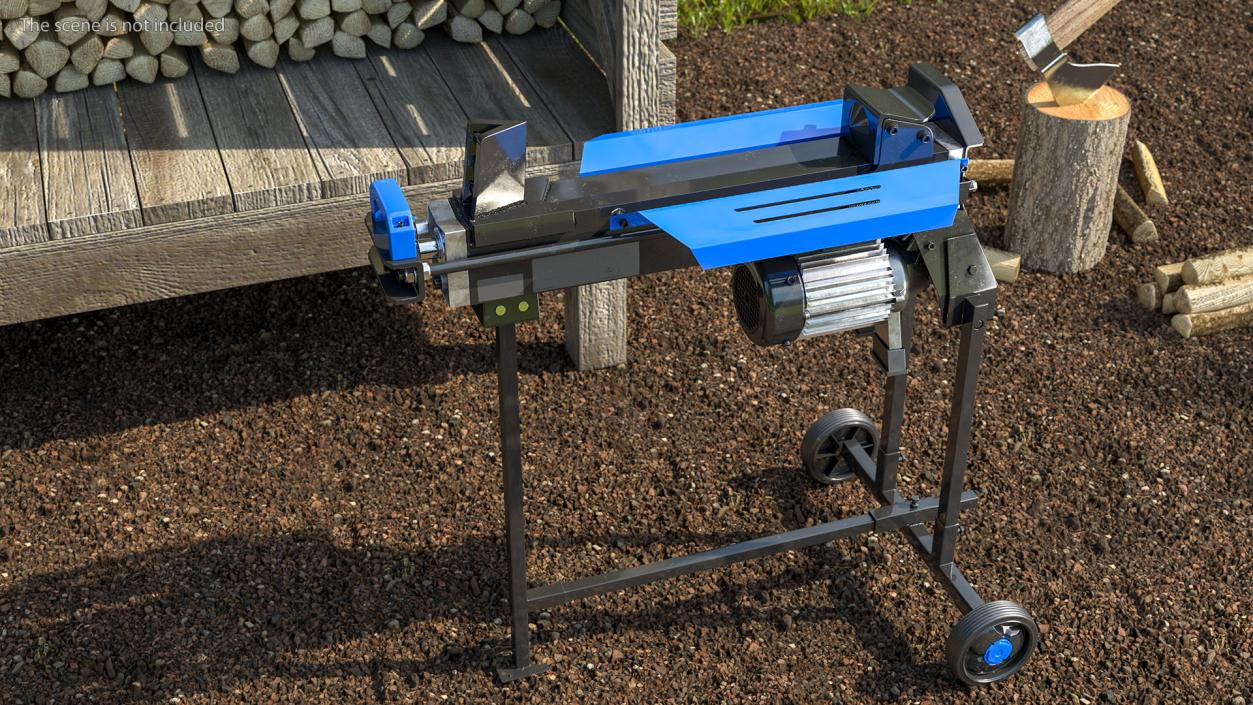 Electric Log Splitter with Stand 3D