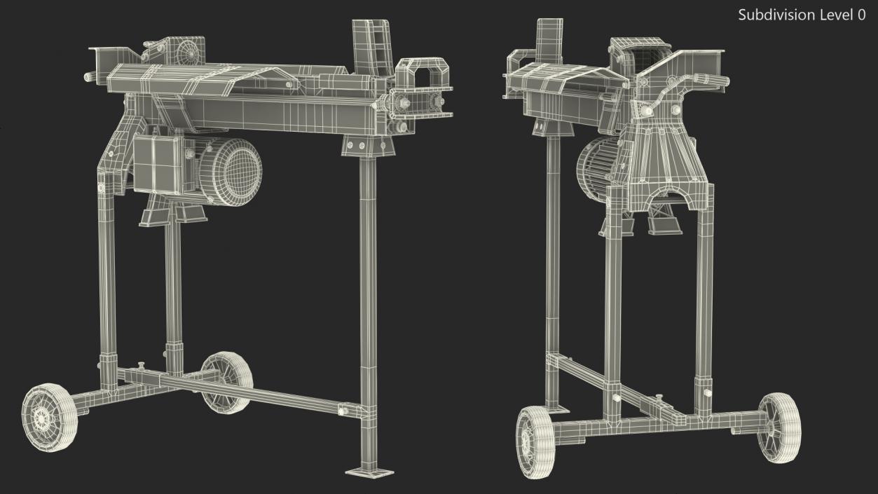 Electric Log Splitter with Stand 3D