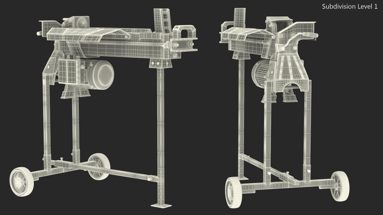 Electric Log Splitter with Stand 3D