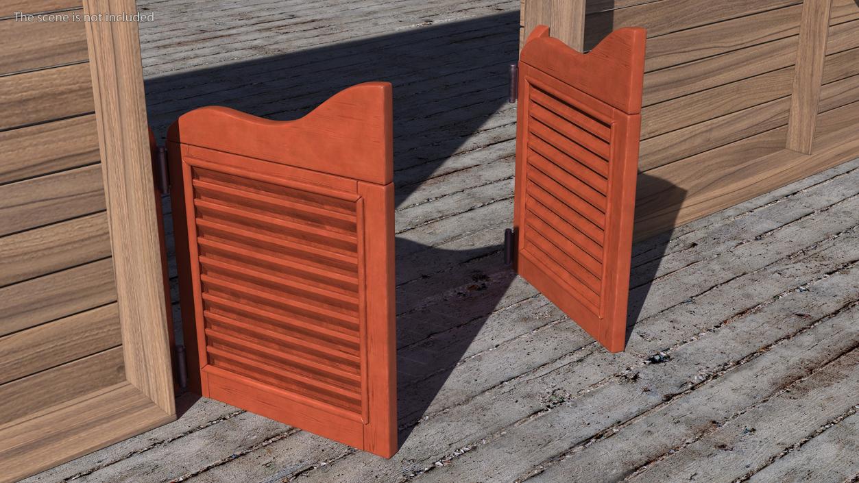 Western Saloon Doors Rigged 3D