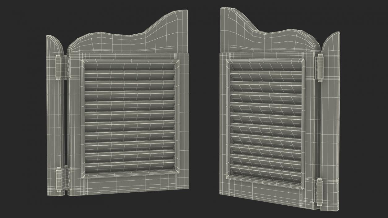 Western Saloon Doors Rigged 3D