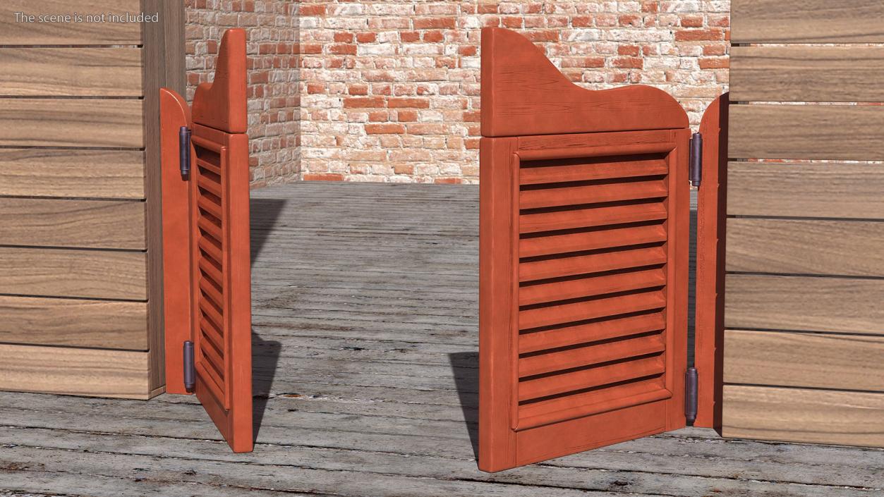 Western Saloon Doors Rigged 3D