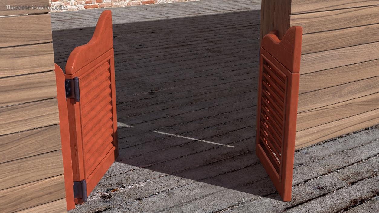 Western Saloon Doors Rigged 3D