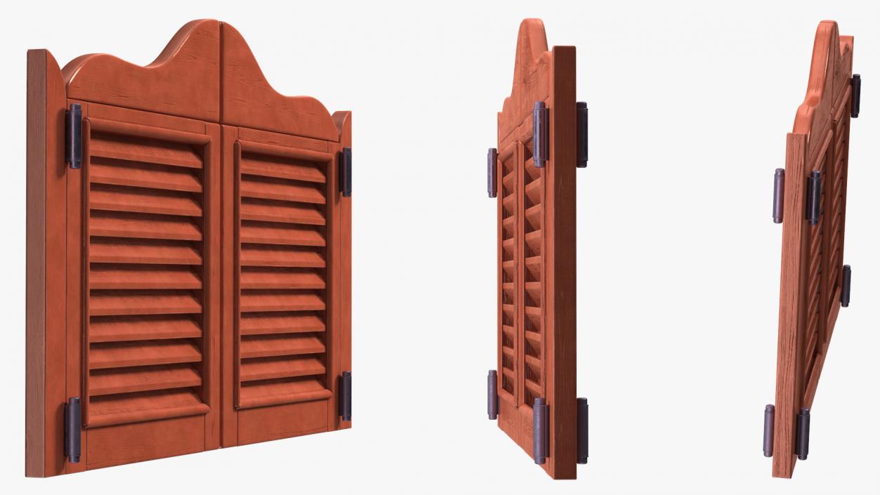 Western Saloon Doors Rigged 3D