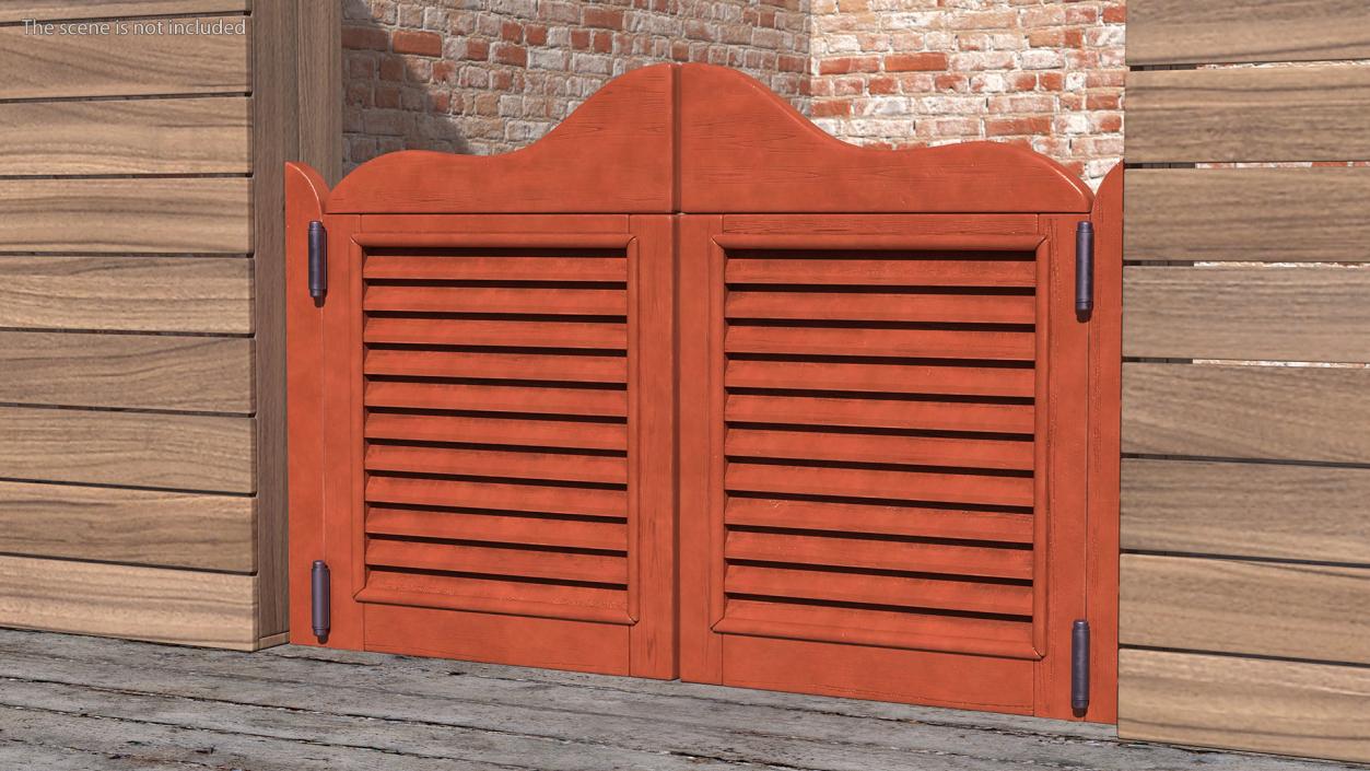 Western Saloon Doors Rigged 3D