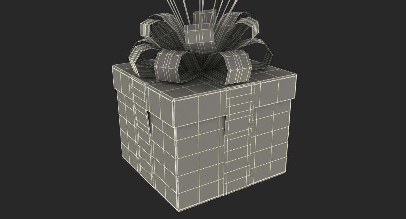 3D Parachute With Gift Box model