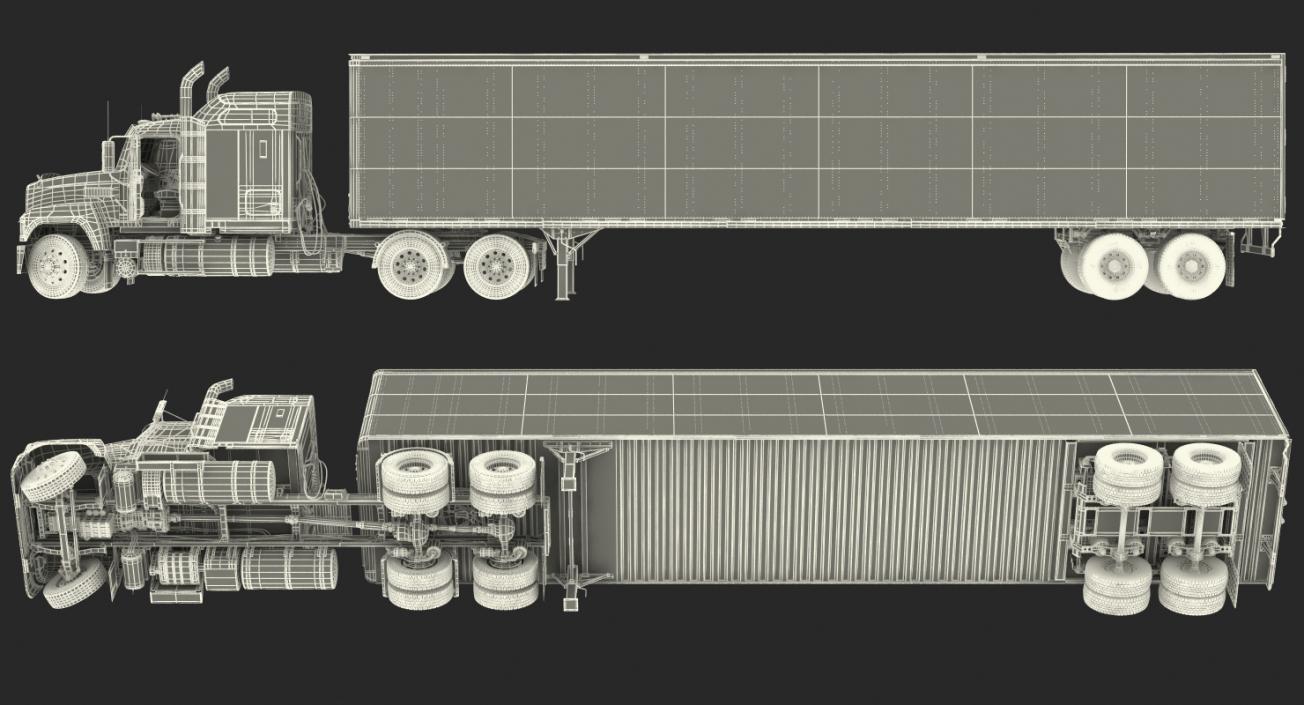 3D Trailer Truck Mack CHU613 Truck Rigged model