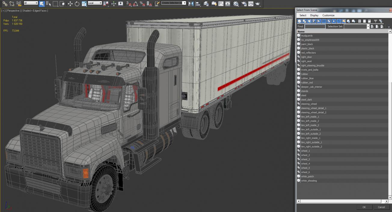 3D Trailer Truck Mack CHU613 Truck Rigged model