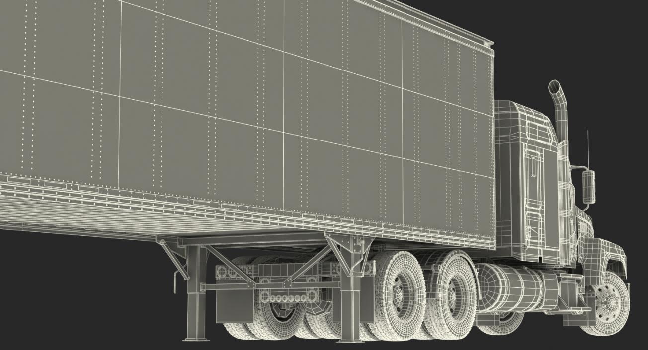 3D Trailer Truck Mack CHU613 Truck Rigged model