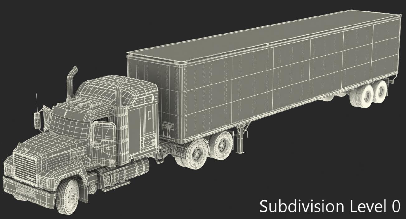 3D Trailer Truck Mack CHU613 Truck Rigged model