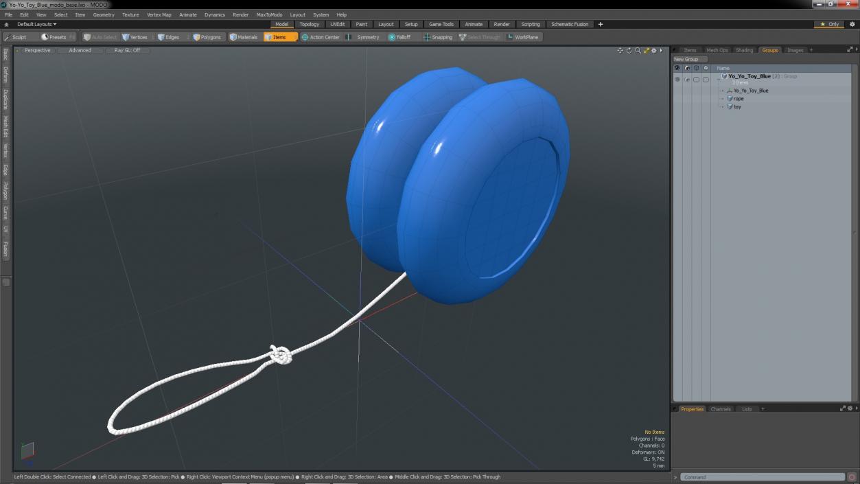 Yo-Yo Toy Blue 3D model