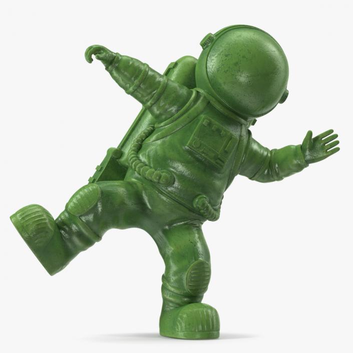 Astronaut Toy Character Green Dancing Pose 3D