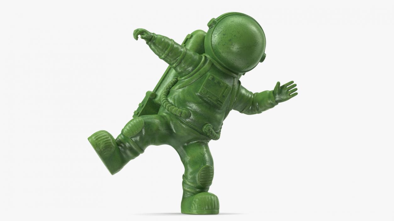 Astronaut Toy Character Green Dancing Pose 3D