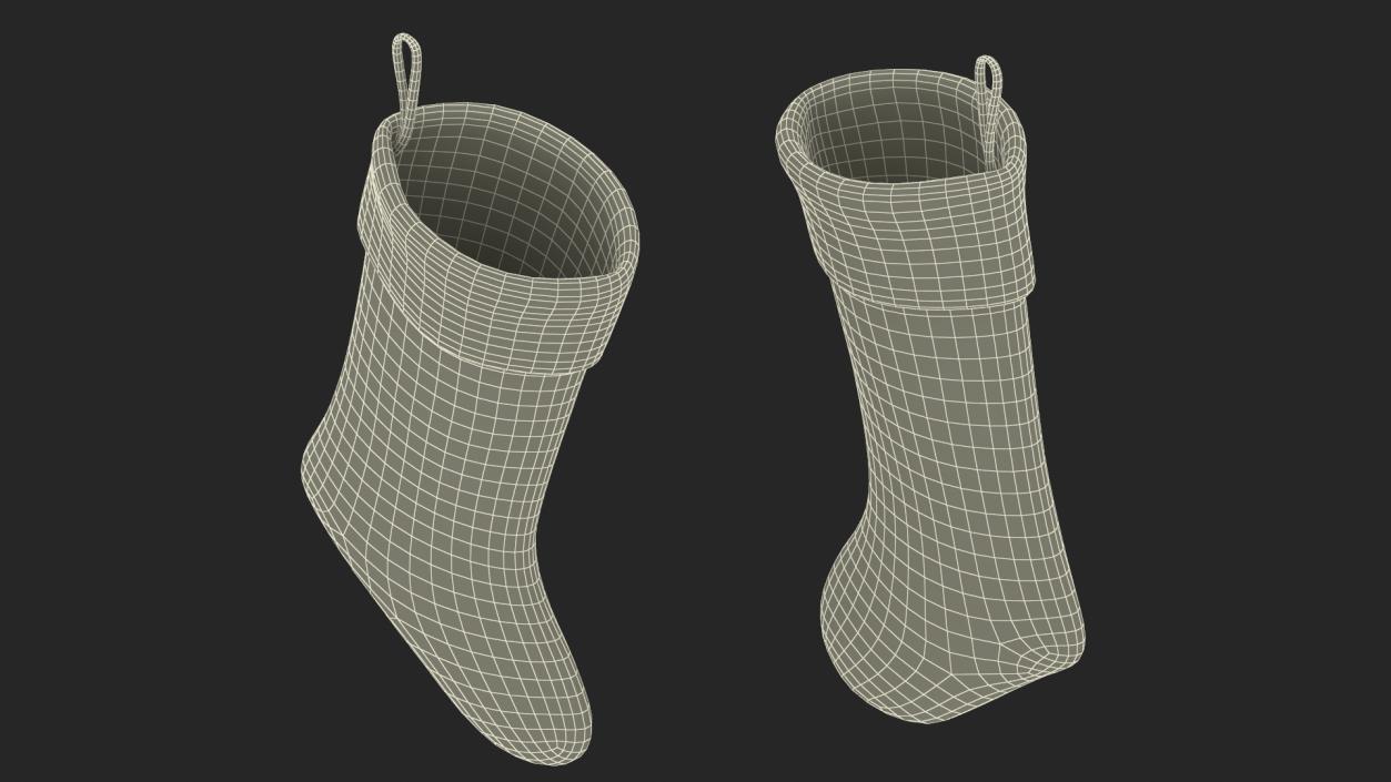 3D model Knitted Christmas Stocking in White