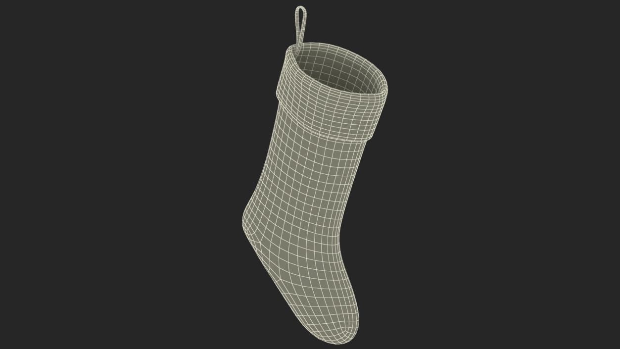 3D model Knitted Christmas Stocking in White