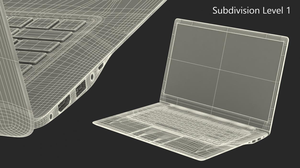 3D Slim Design Laptop model