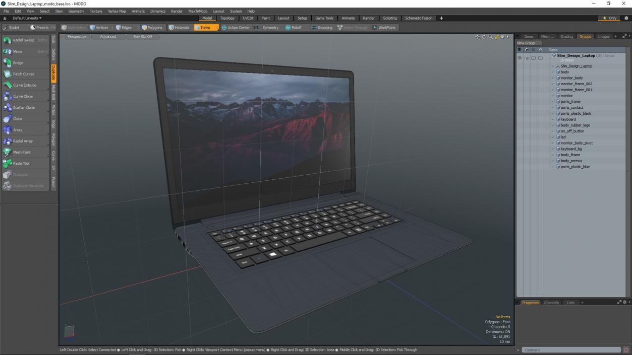 3D Slim Design Laptop model