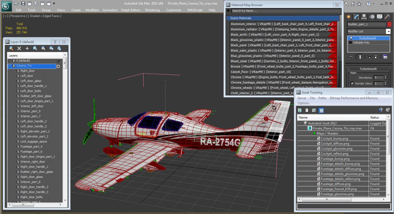 Private Plane Cessna Ttx 3D model