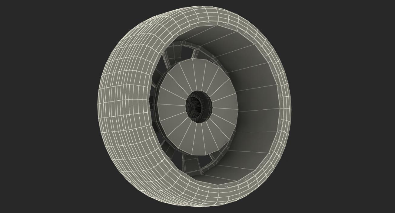 3D Tesla Silver Turbine Wheel