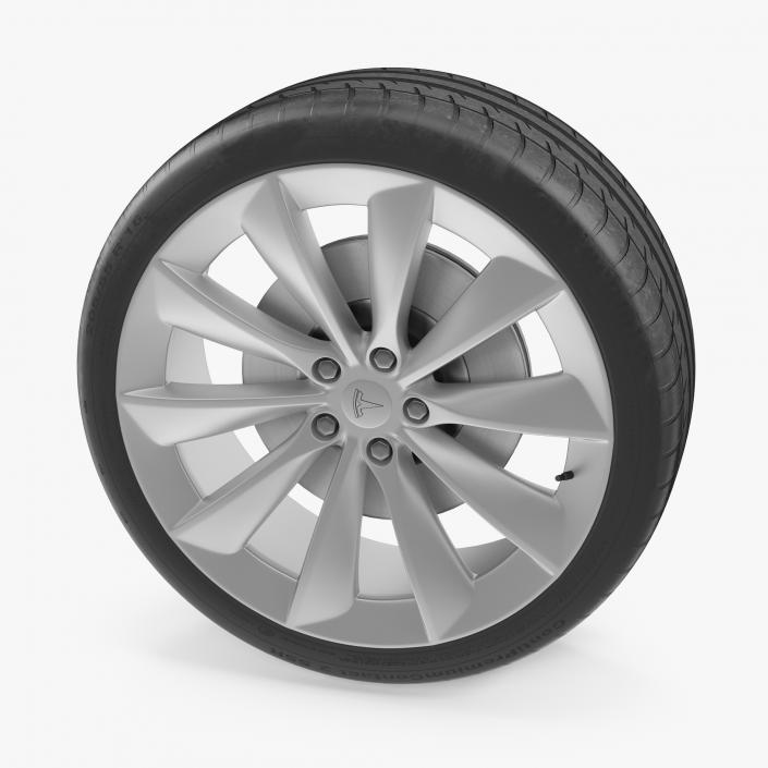 3D Tesla Silver Turbine Wheel