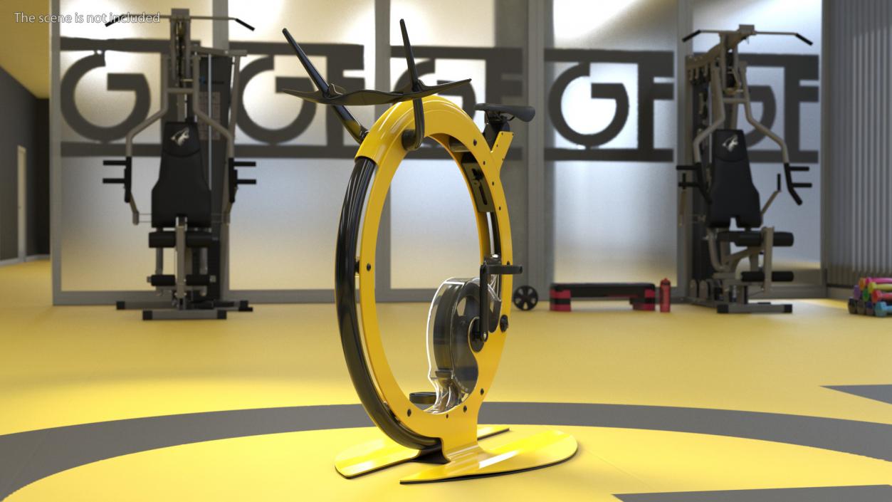 3D Futuristic Exercise Bike Yellow