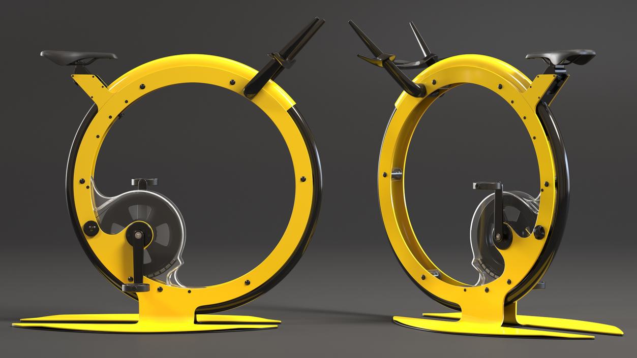 3D Futuristic Exercise Bike Yellow