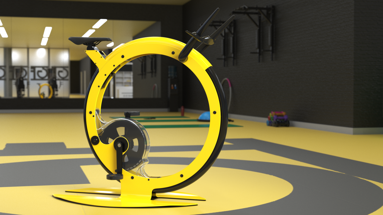 3D Futuristic Exercise Bike Yellow