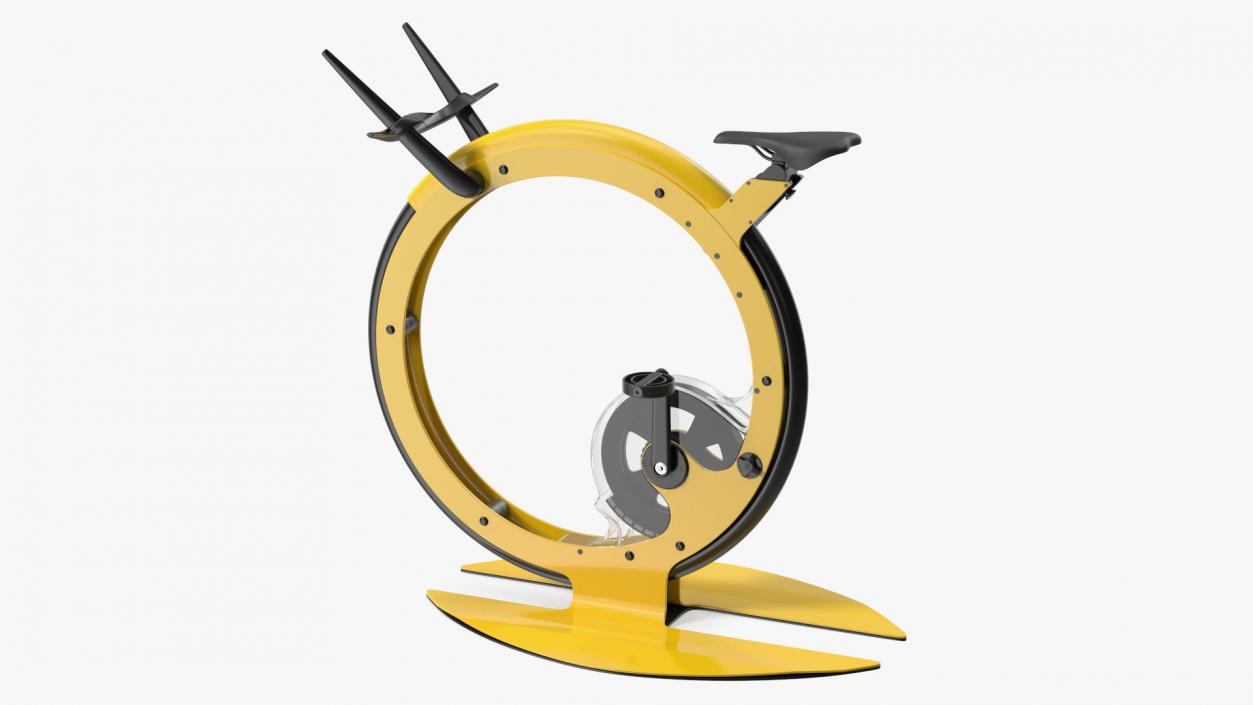 3D Futuristic Exercise Bike Yellow