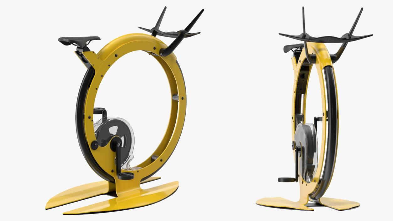 3D Futuristic Exercise Bike Yellow